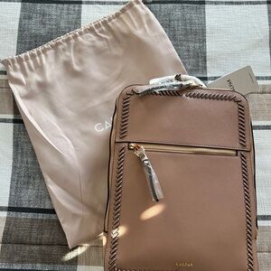 Calpak Kaya Laptop Bag in Caramel
